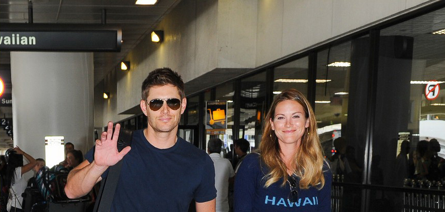 Jensen, Danneel and Baby JJ arriving at LAX 08/17/2013